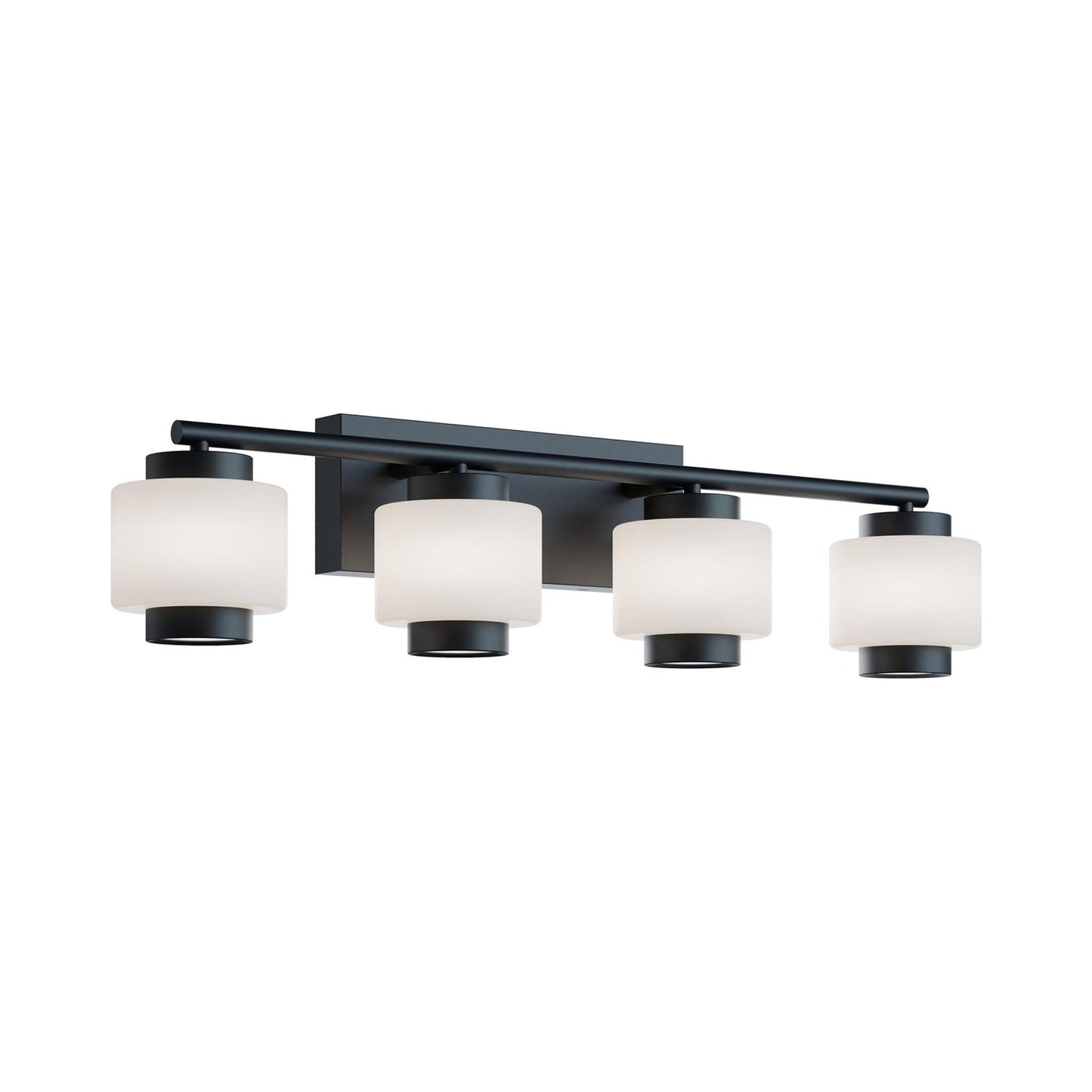 Sydney LED Bath Vanity Light in Black (4-Light).