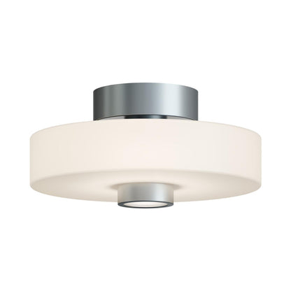 Sydney LED Flush Mount Ceiling Light in Satin Nickel.