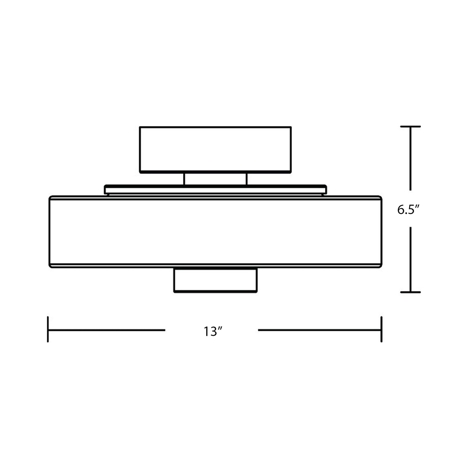 Sydney LED Flush Mount Ceiling Light - line drawing.