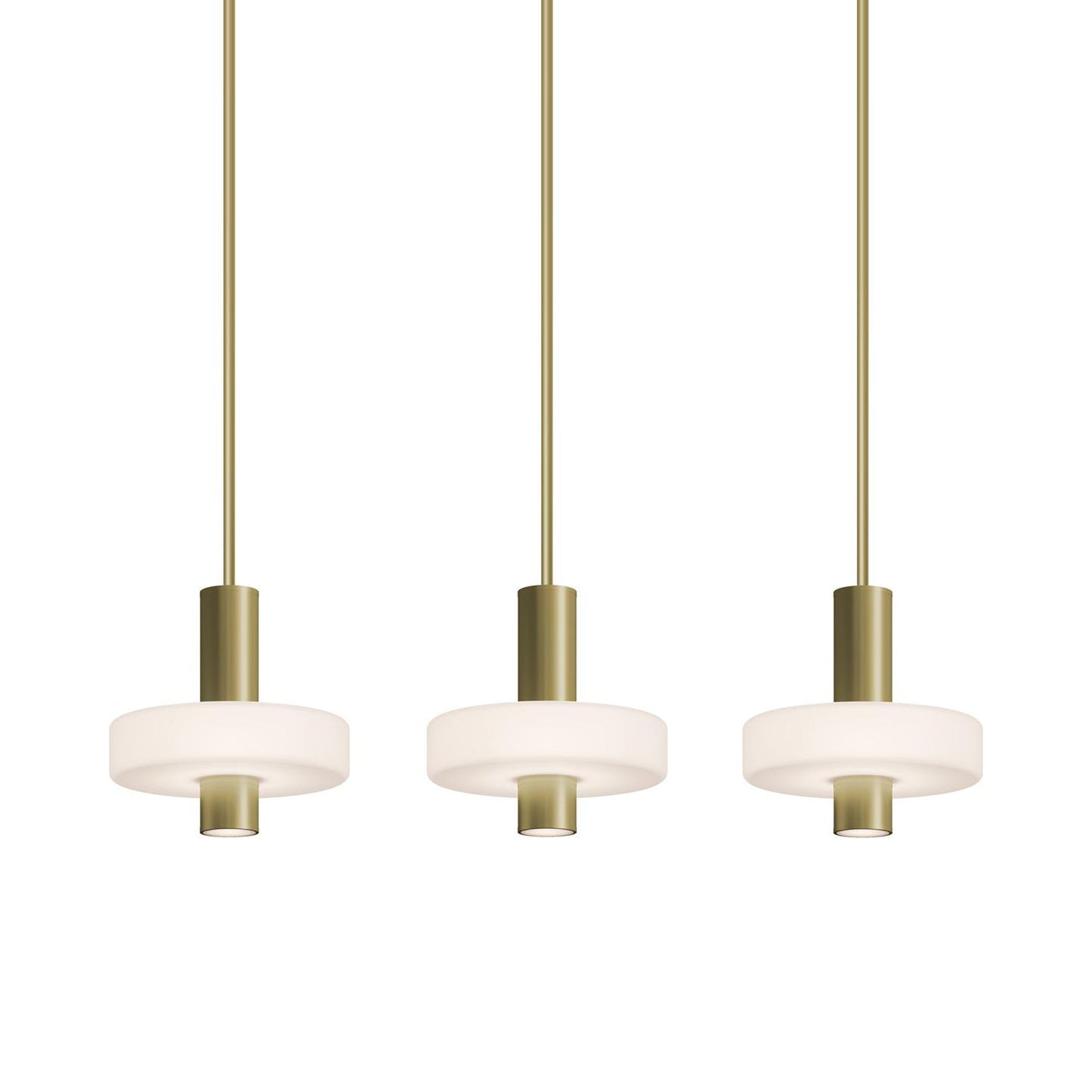 Sydney LED Linear Pendant Light in Light Antique Brass.