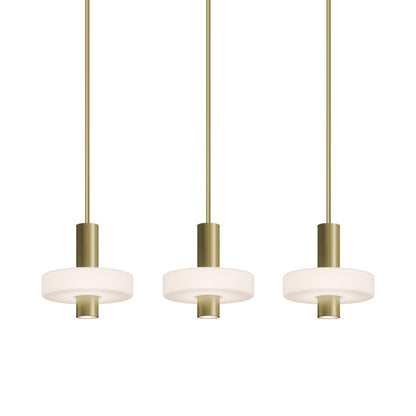 Sydney LED Linear Pendant Light in Light Antique Brass.