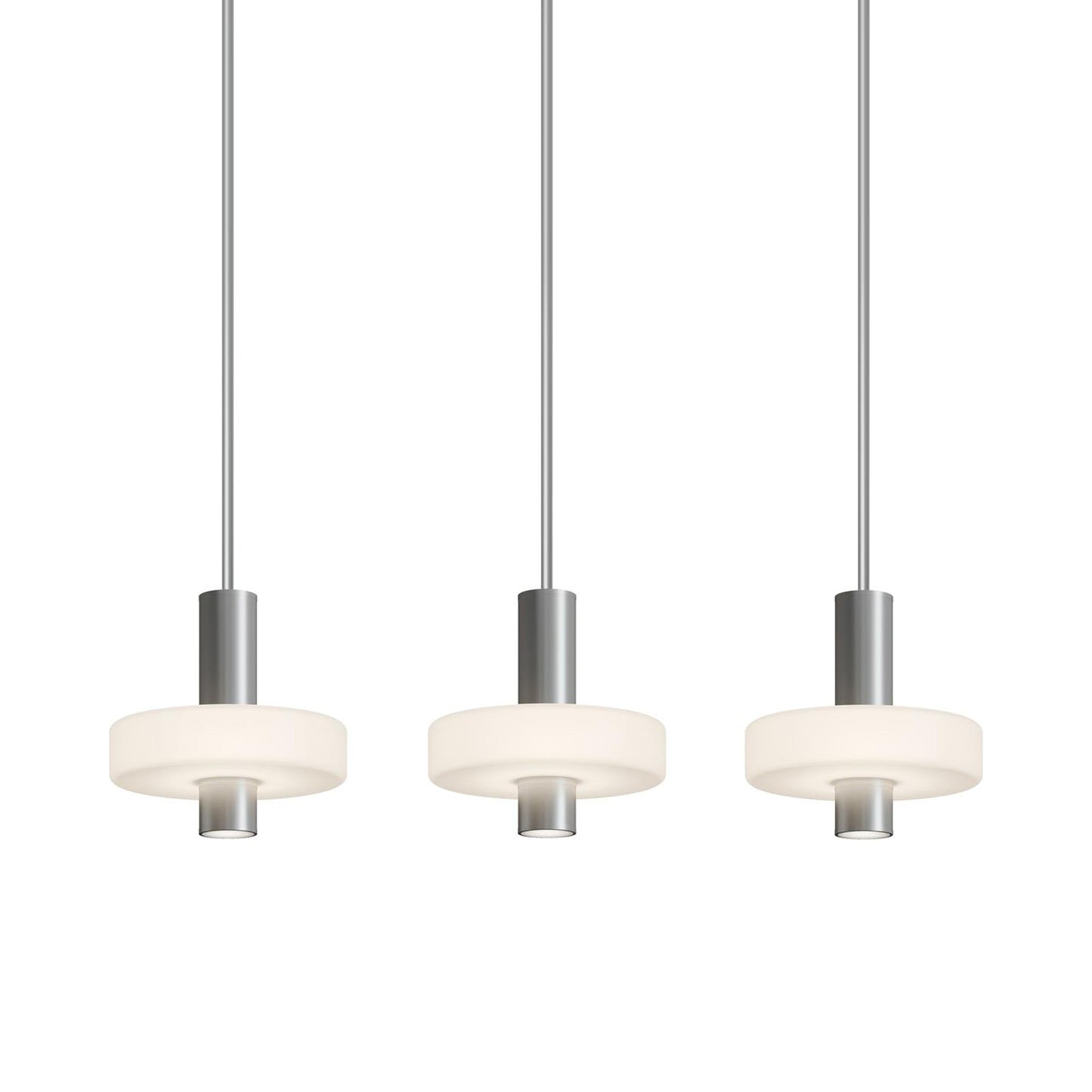 Sydney LED Linear Pendant Light in Satin Nickel.