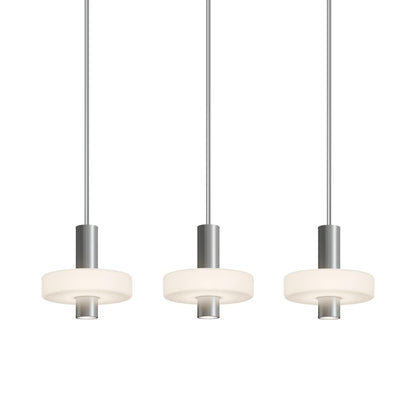 Sydney LED Linear Pendant Light in Satin Nickel.