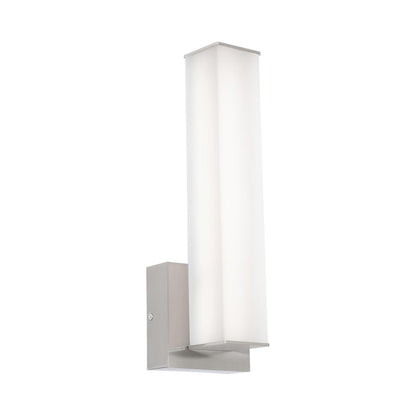 Tad LED Wall Light in Satin Nickel.