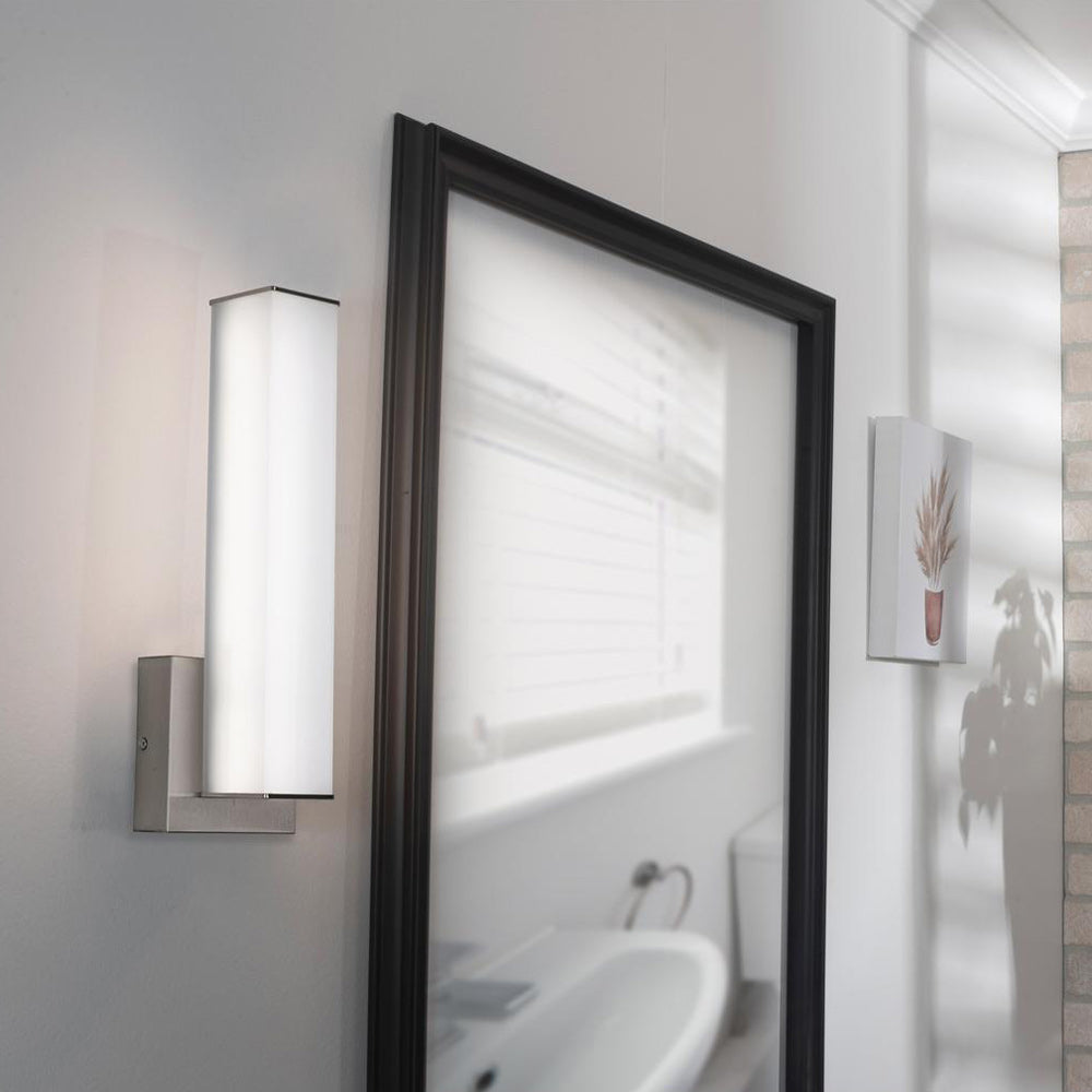 Tad LED Wall Light in bathroom.