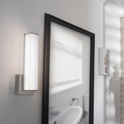 Tad LED Wall Light in bathroom.