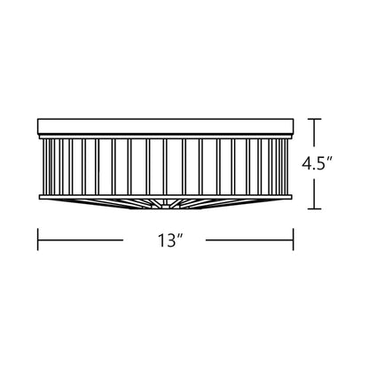 Theo Flush Mount Ceiling Light - line drawing.