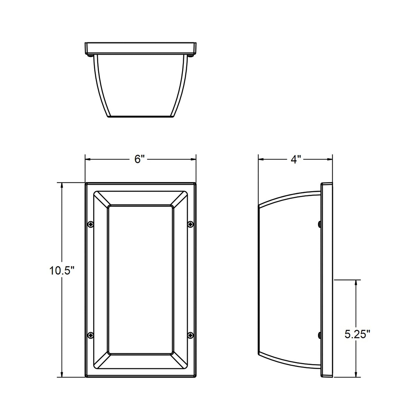 AFX Lighting TPUW700 Outdoor LED Wall Light - line drawing.