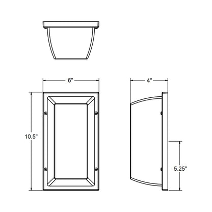 AFX Lighting TPUW700 Outdoor LED Wall Light - line drawing.
