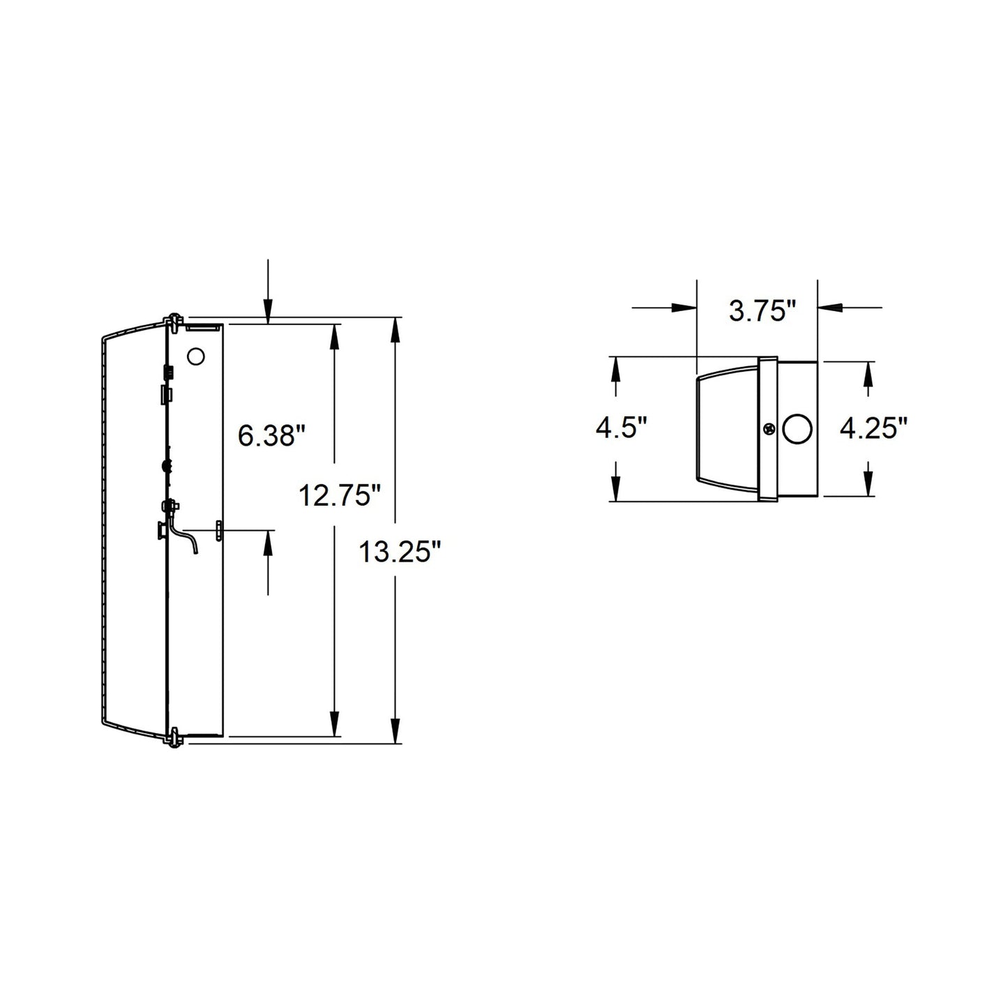 AFX Lighting TPWW Outdoor LED Wall Light - line drawing.