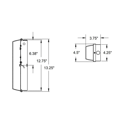 AFX Lighting TPWW Outdoor LED Wall Light - line drawing.