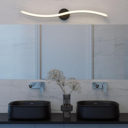 Trace LED Vanity Wall Light in bathroom.