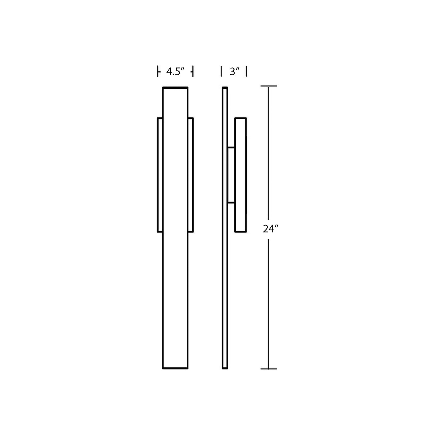Tru Outdoor LED Wall Light - line drawing.