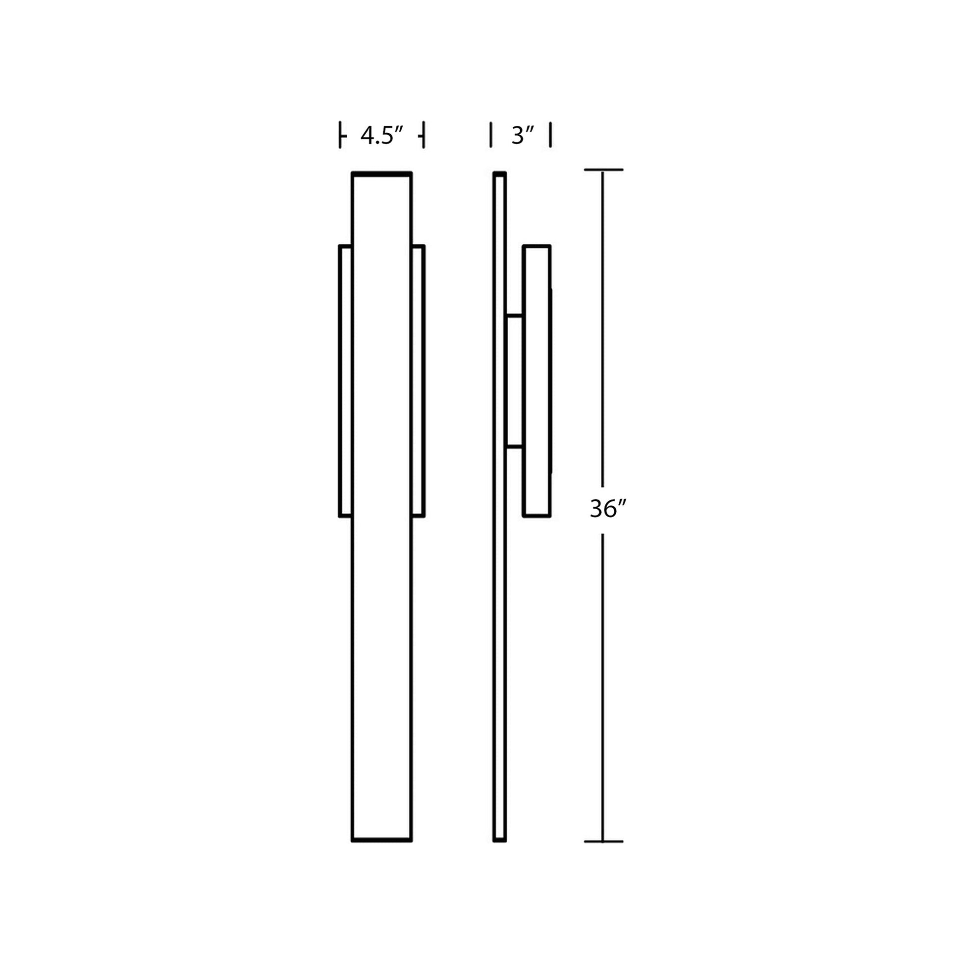 Tru Outdoor LED Wall Light - line drawing.