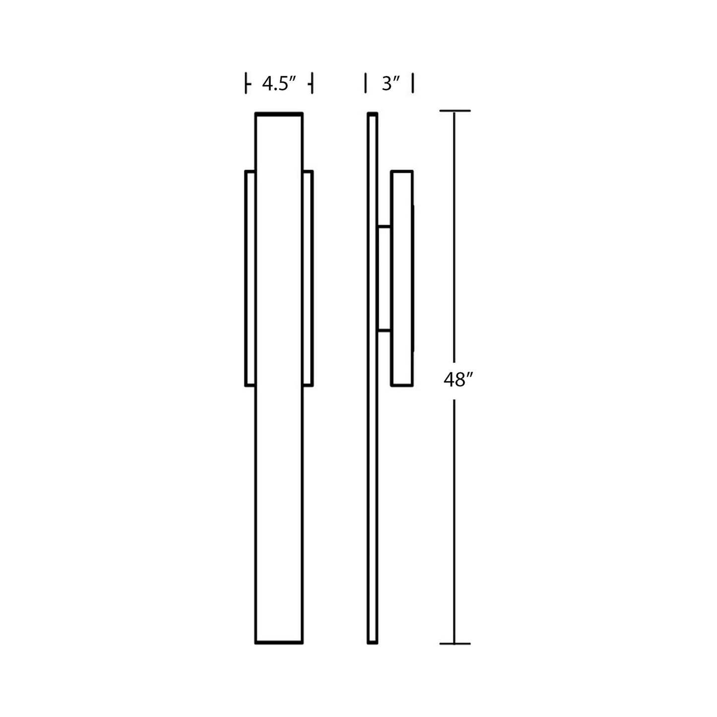 Tru Outdoor LED Wall Light - line drawing.