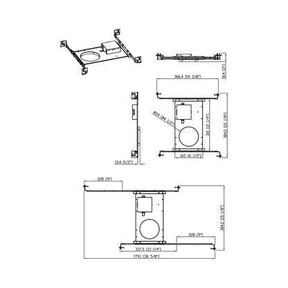 Tuck Recessed Mounting Bracket - line drawing.