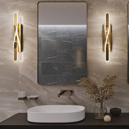 Twist LED Bath Vanity Light in bathroom.