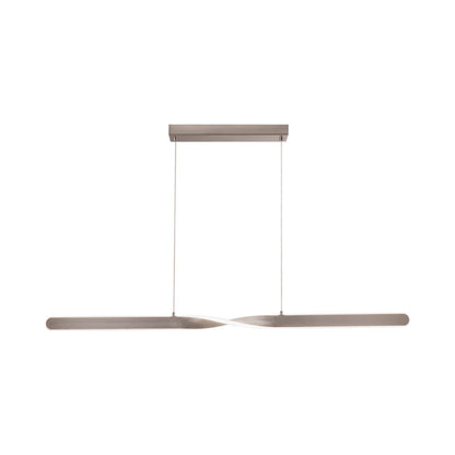 Twist Linear LED Pendant Light in Satin Nickel.