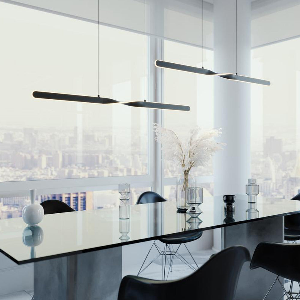 Twist Linear LED Pendant Light in office.