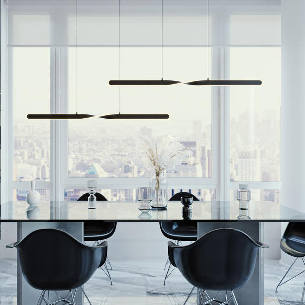 Twist Linear LED Pendant Light in office.