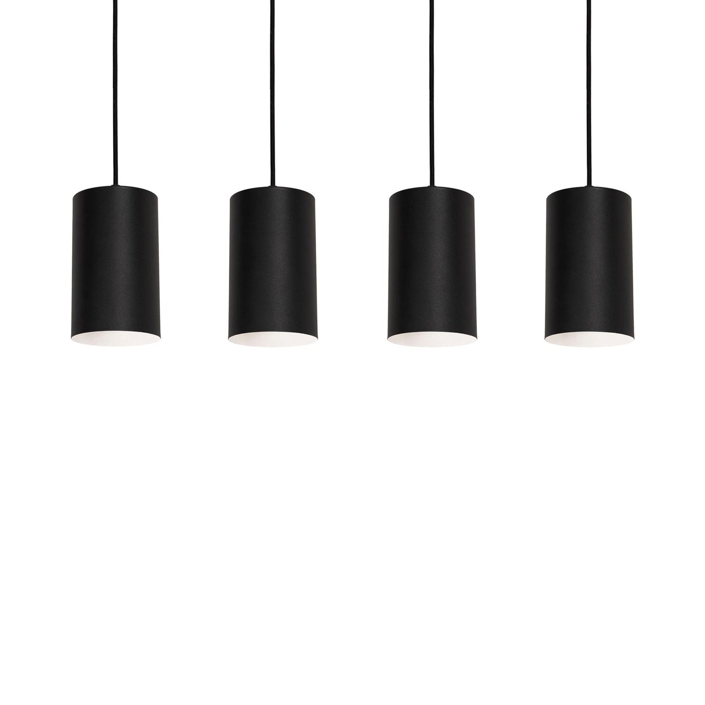 Tyke Linear Pendant Light in Black (4-Light).