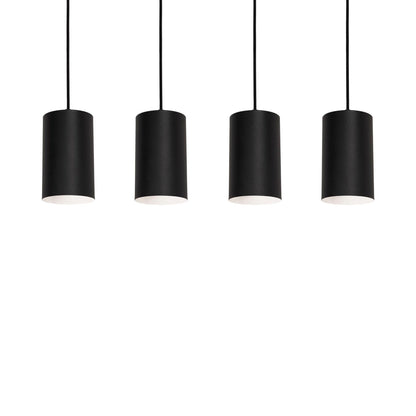 Tyke Linear Pendant Light in Black (4-Light).
