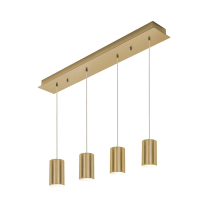 Tyke Linear Pendant Light in Satin Brass (4-Light).