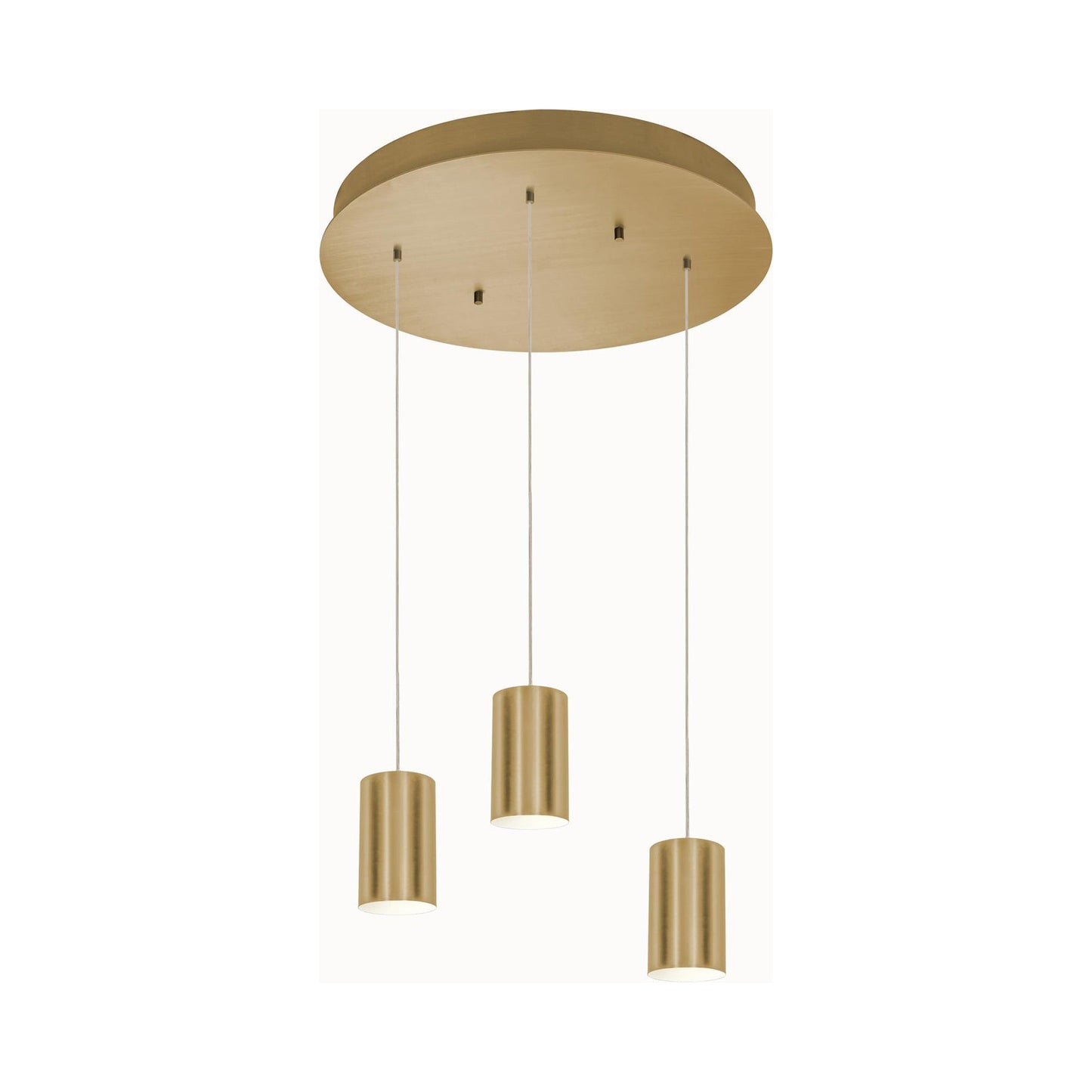 Tyke Round Pendant Light in Satin Brass (3-Light).