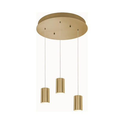 Tyke Round Pendant Light in Satin Brass (3-Light).
