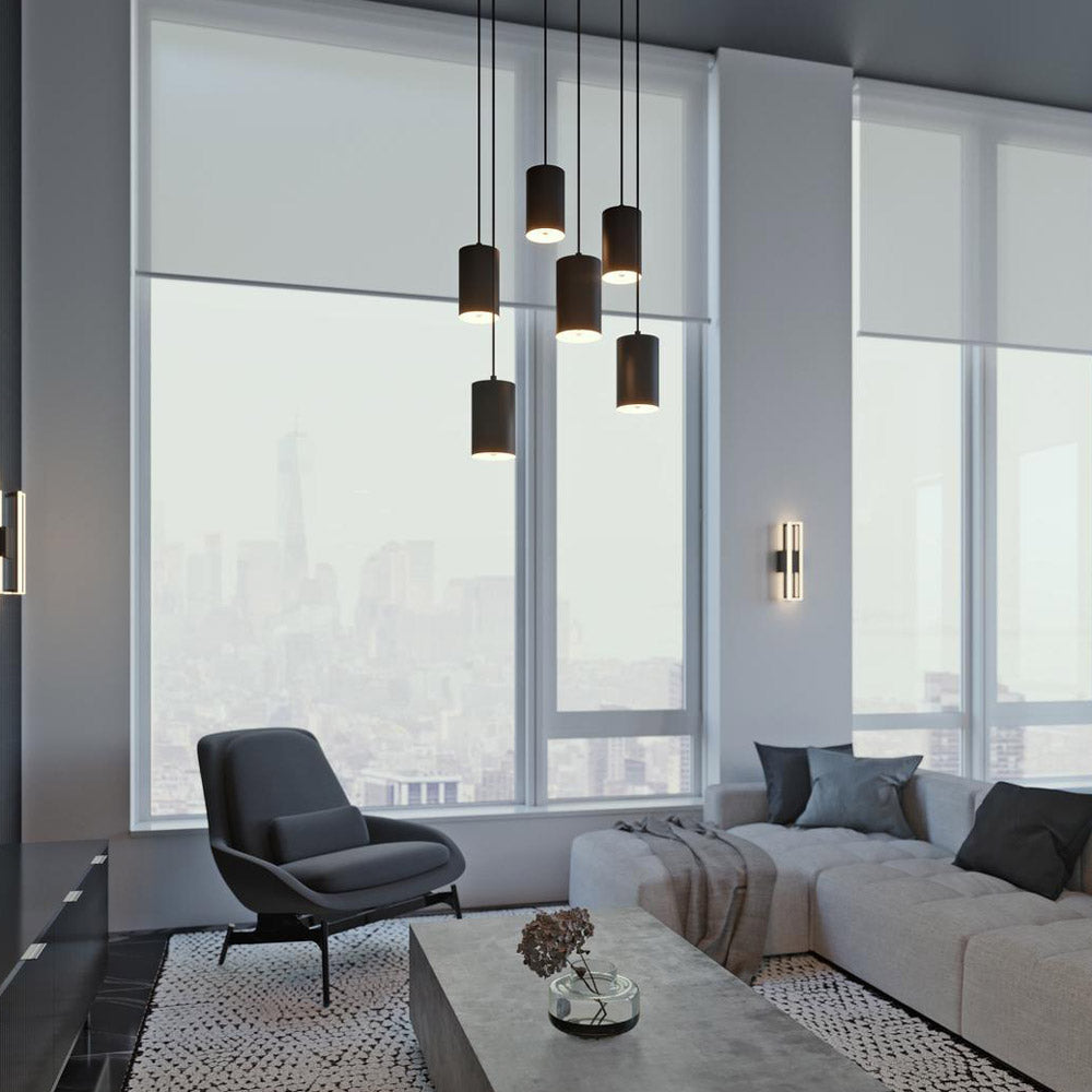 Tyke Round Pendant Light in living room.