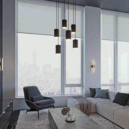Tyke Round Pendant Light in living room.