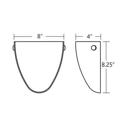 Unity LED Wall Light - line drawing.