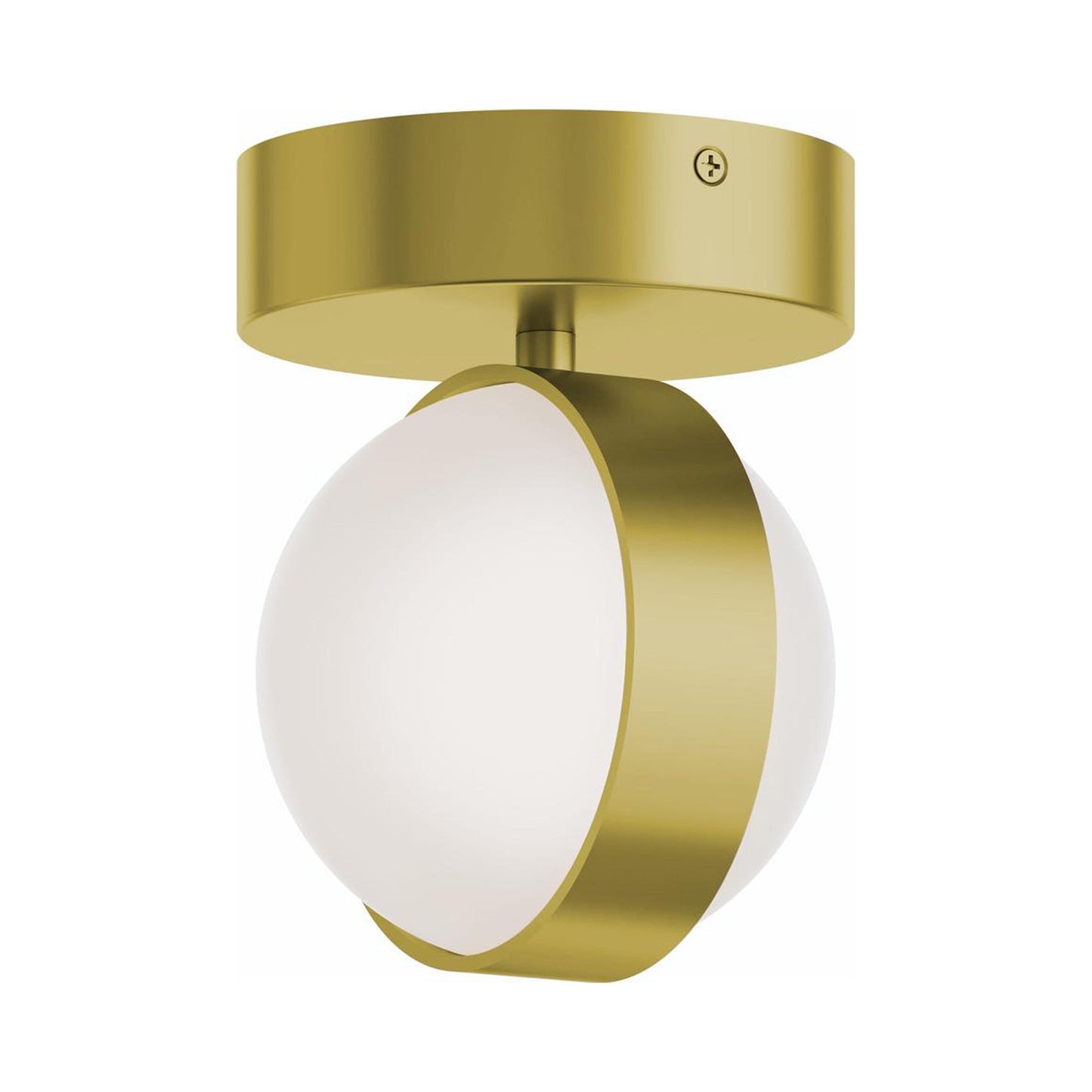 Verona LED Flush Mount Ceiling Light in Light Antique Brass.