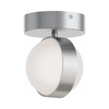 Verona LED Flush Mount Ceiling Light in Satin Nickel.