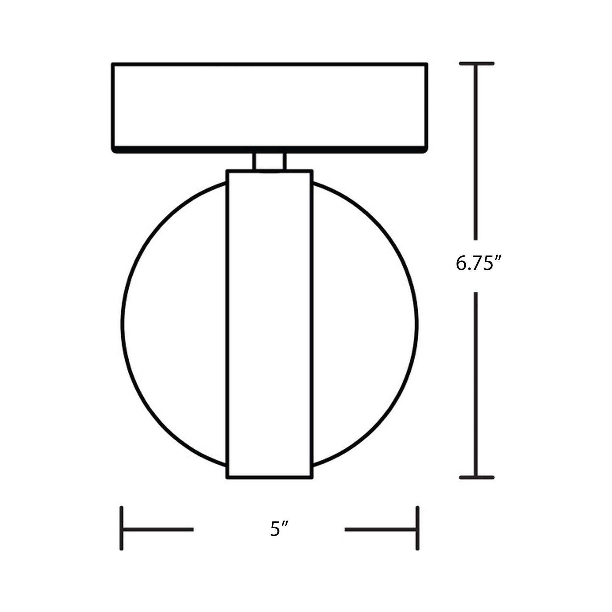 Verona LED Flush Mount Ceiling Light - line drawing.