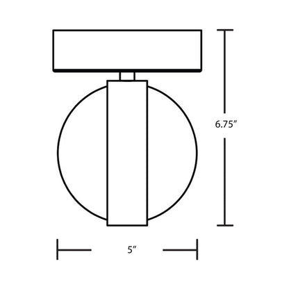 Verona LED Flush Mount Ceiling Light - line drawing.