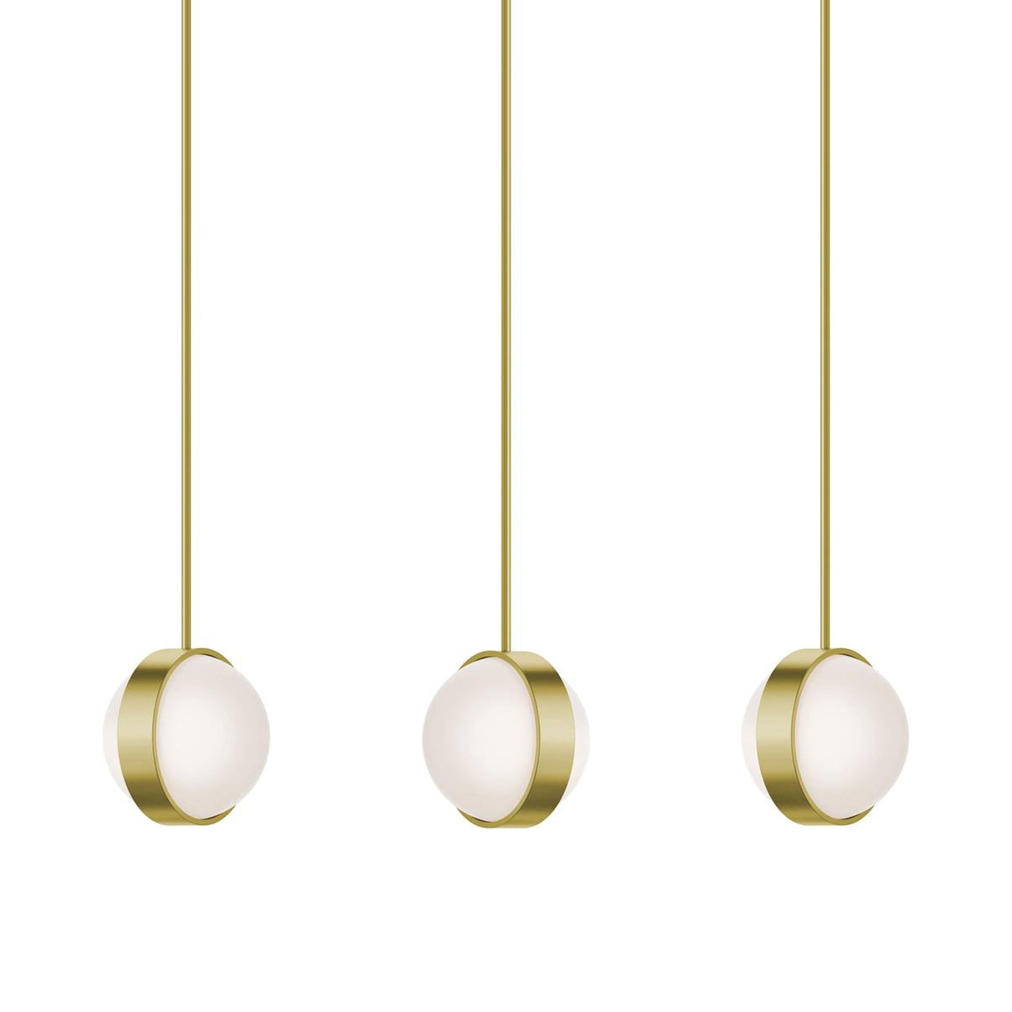 Verona LED Linear Pendant Light in Light Antique Brass.