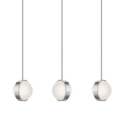 Verona LED Linear Pendant Light in Satin Nickel.