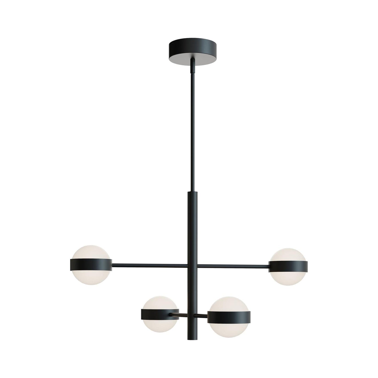 Verona LED Multi Light Pendant Light in Black (4-Light).