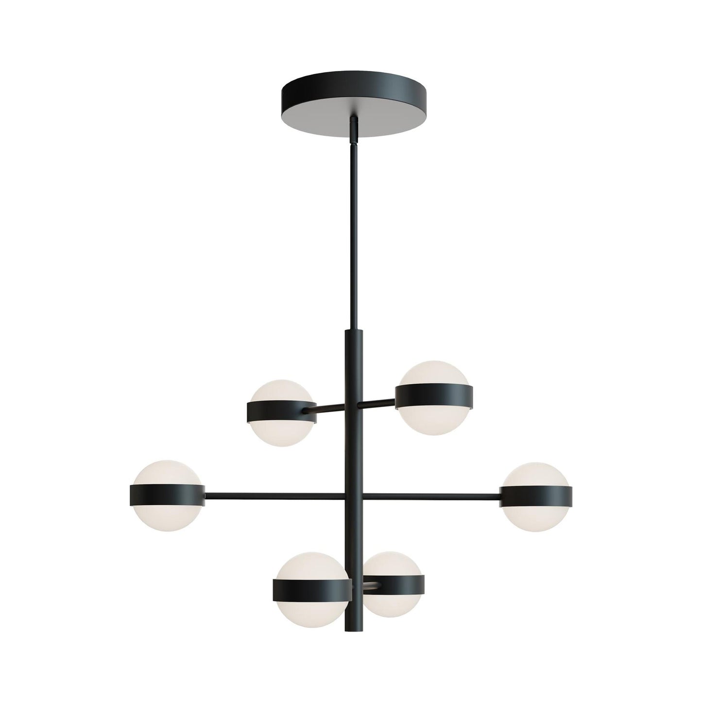 Verona LED Multi Light Pendant Light in Black (6-Light).
