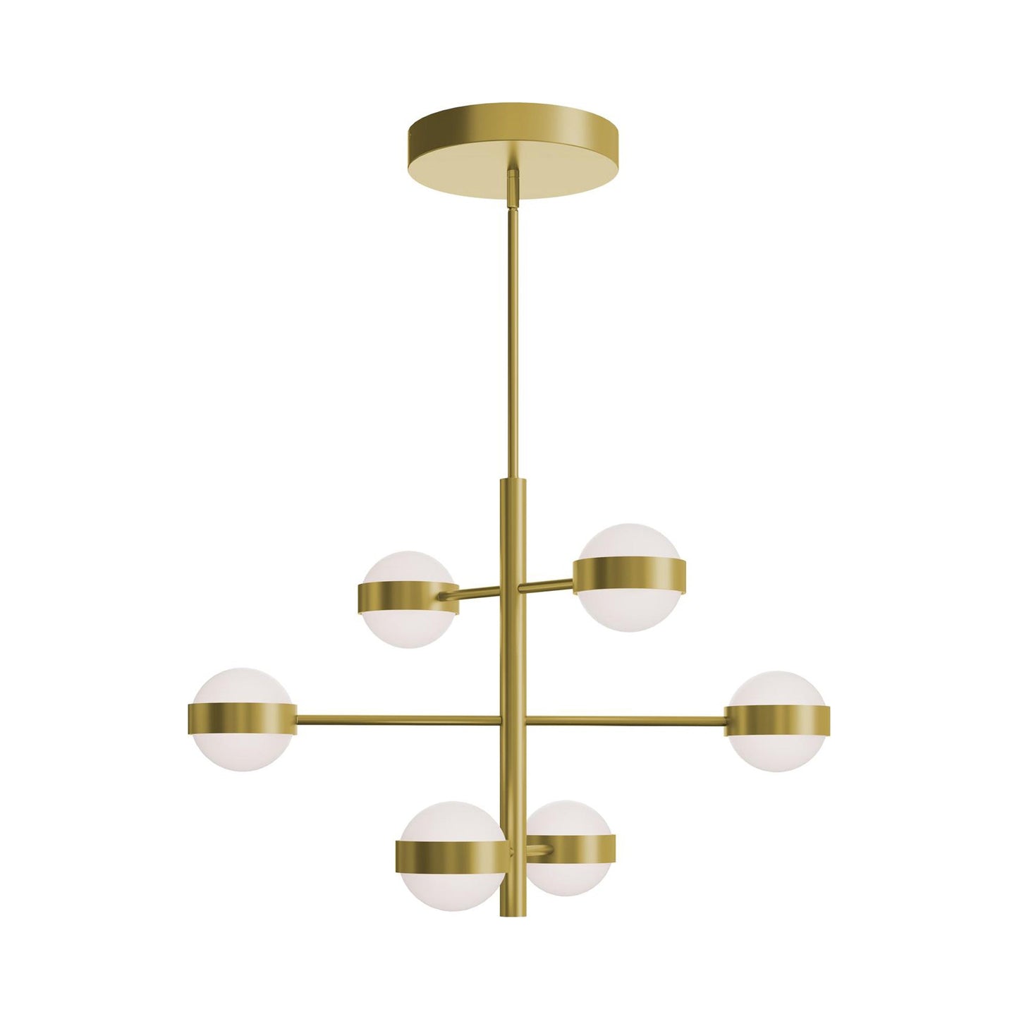 Verona LED Multi Light Pendant Light in Light Antique Brass (6-Light).