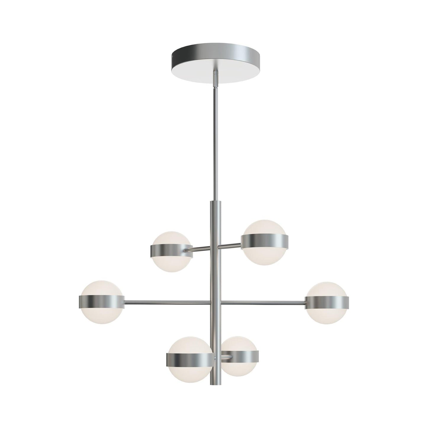 Verona LED Multi Light Pendant Light in Satin Nickel (6-Light).