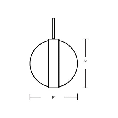 Verona LED Pendant Light - line drawing.