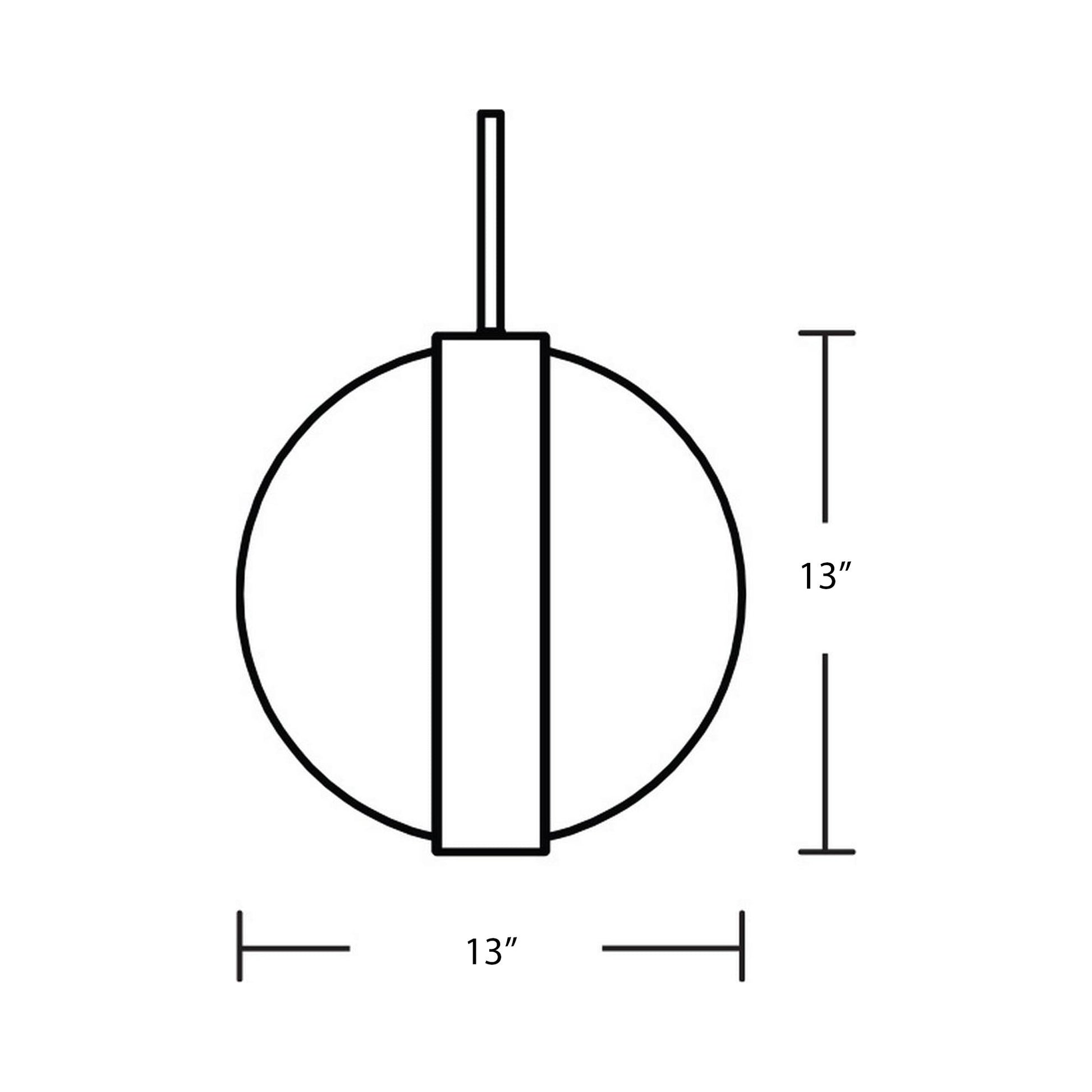 Verona LED Pendant Light - line drawing.