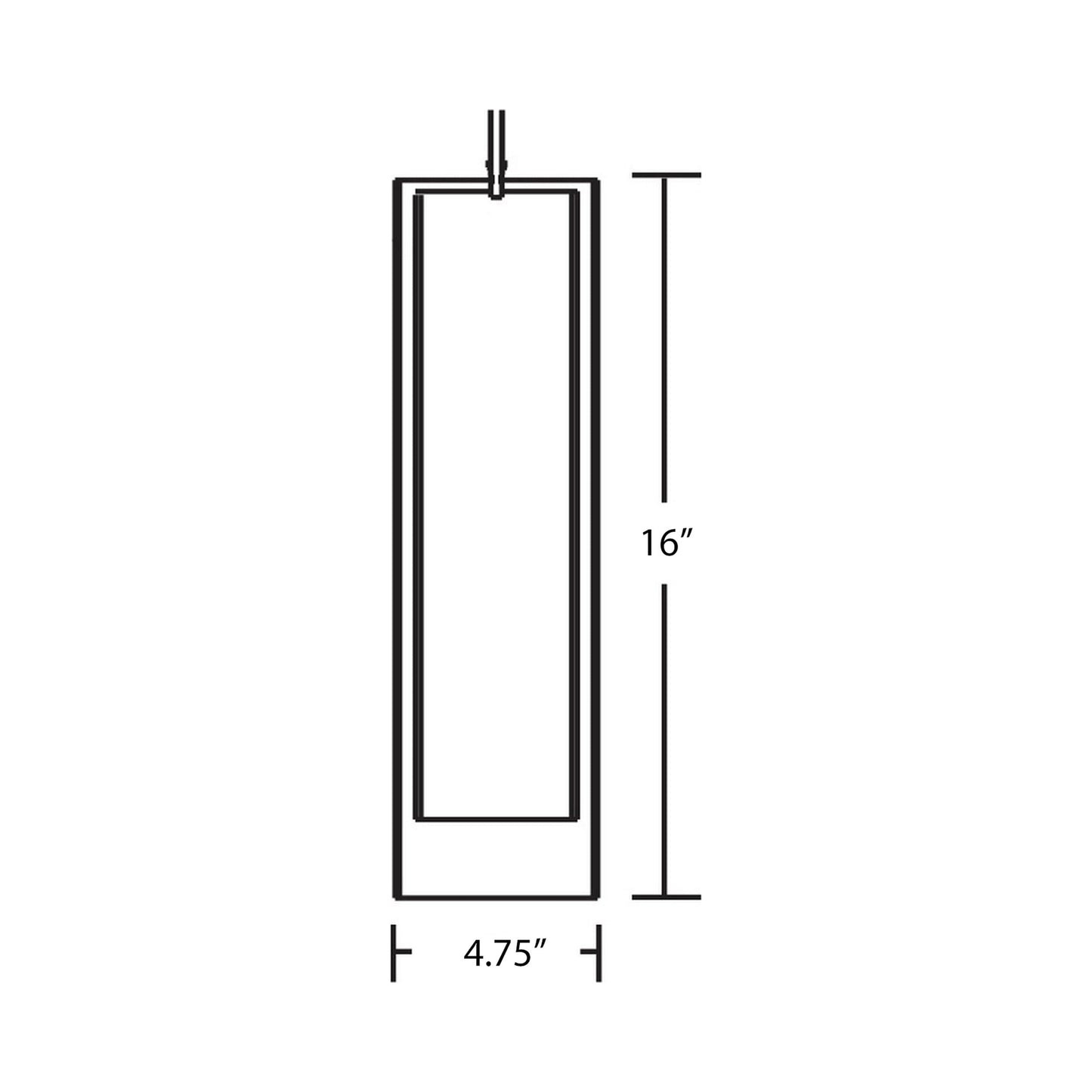 View LED Pendant Light - line drawing.