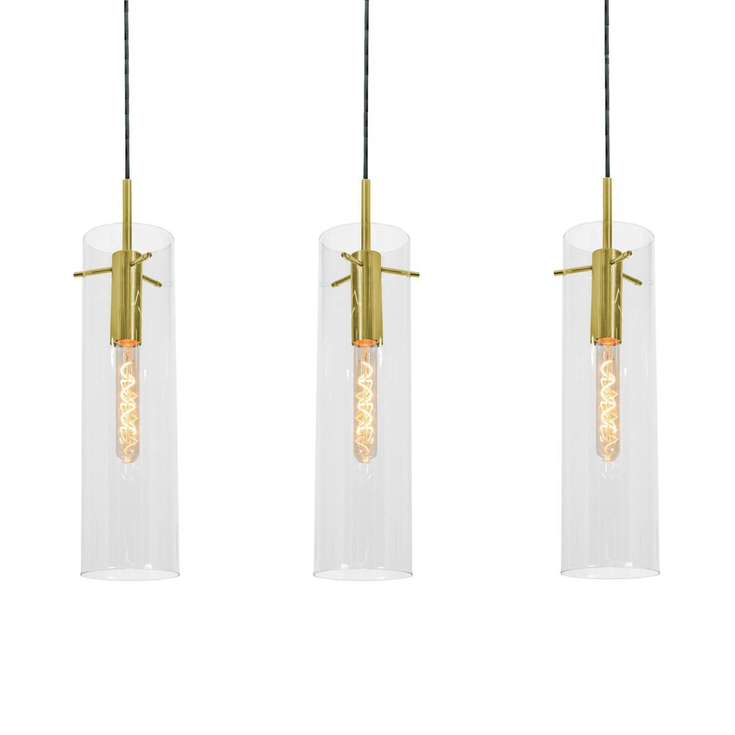Vista Linear Pendant Light in Light Antique Brass.