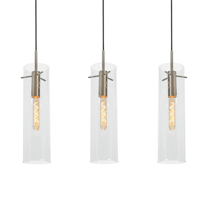 Vista Linear Pendant Light in Satin Nickel.