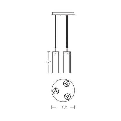 Vista Round Pendant Light - line drawing.
