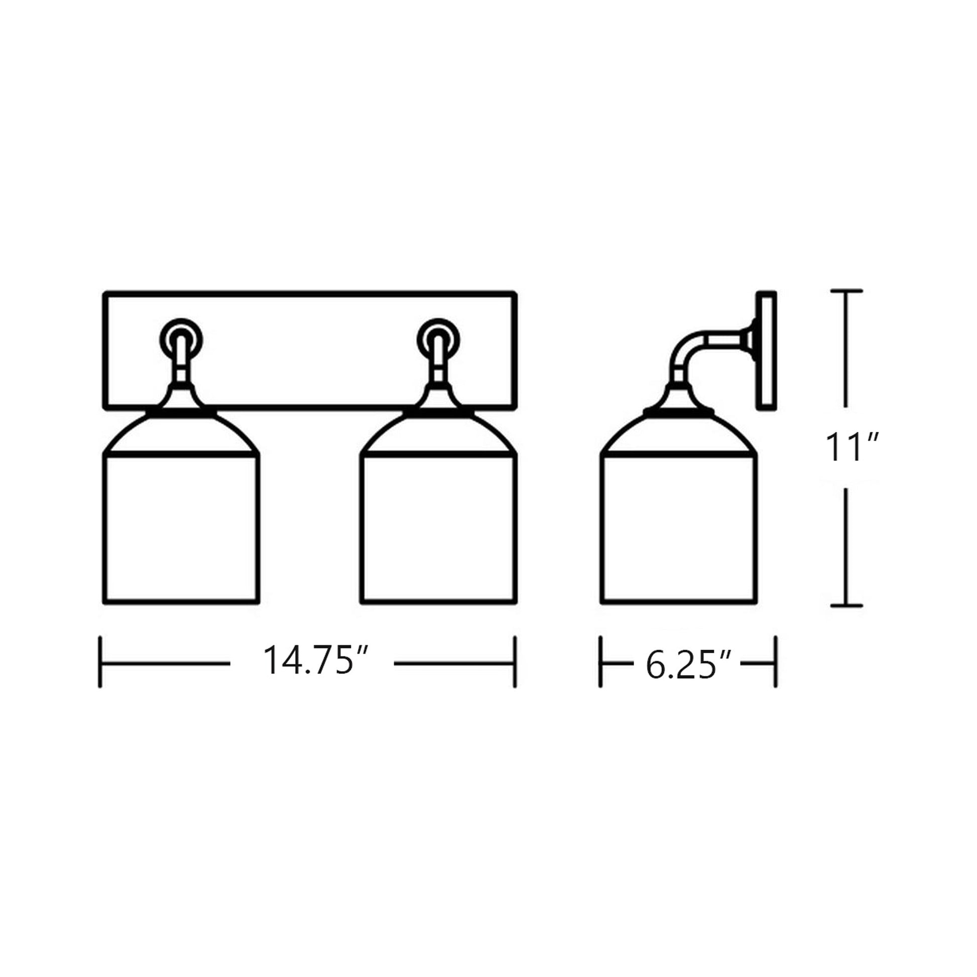 William Bath Vanity Light - line drawing.