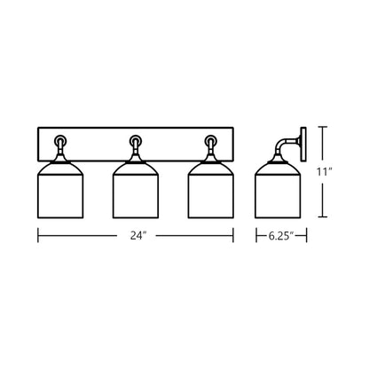 William Bath Vanity Light - line drawing.